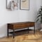 Flash Furniture Entryway Storage Bench with Lower Shelf Perfect for Entryway, Mudroom, or Bedroom in Walnut ZG-075-WAL-GG - alternate 1